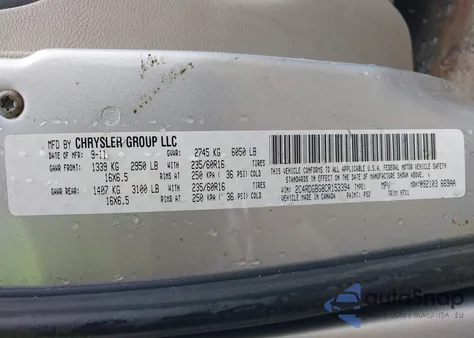 2012 Dodge Grand Caravan Se/Avp from USA, damaged, VIN 2C4RDGBG8CR153394